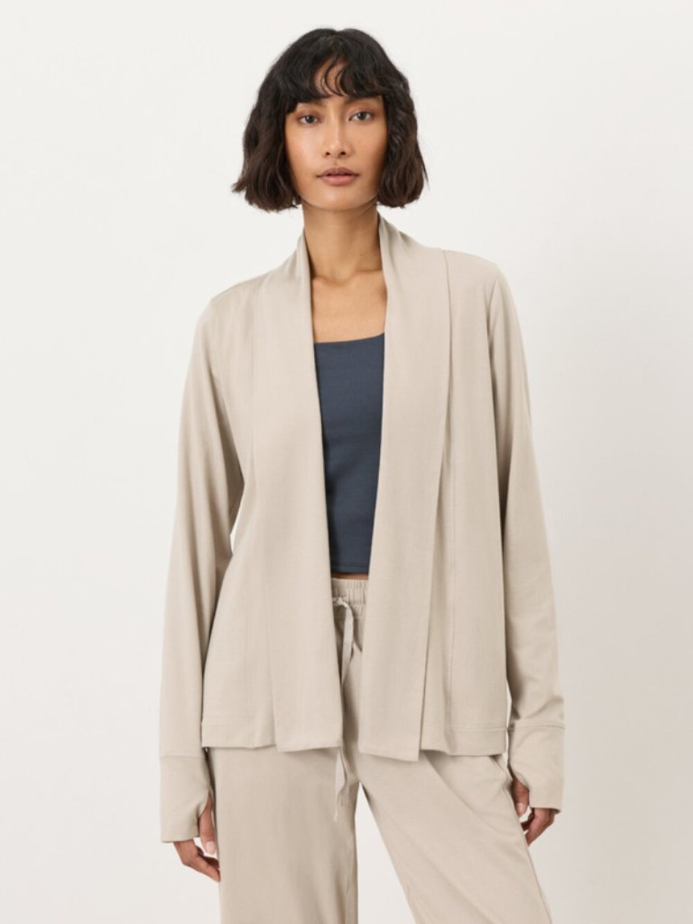 Pact Organic Cream Open-Front Women’s Cardigan